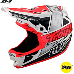 Downhill helma TroyLeeDesigns D4 Composite Helmet MIPS Team Sram White Glo Red 2022