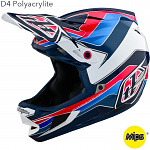 Integrální MTB helma TroyLeeDesigns D4 Polyacrylite Helmet MIPS Block Blue White 2024