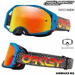 MX brýle Oakley Airbrake MX Blue Crackle Goggle