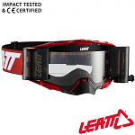 MX brýle s převíjením LEATT Velocity 6.5 Roll-Off Red White