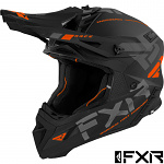 MX helma FXR Helium Race Div Helmet Black Orange 2022