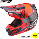 MX helma TroyLeeDesigns SE5 Carbon Helmet Team Red 2023