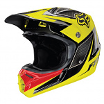 Náhradní kšilt helmy FOX V3 Carbon Black Red Yellow 10 Visor