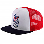 Pánská čepice TroyLeeDesigns Peace Out SnapBack Trucker Hat Red White