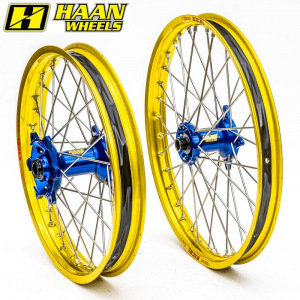 MX sada kol HaanWheels KTM SX85 Husqvarna TC85 25.. / Excel Yellow 19x1,4 + 16x1,85 / Blue Hub