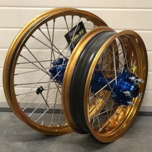 Sada kol HaanWheels Honda TransAlp XLV750 - Excel Gold 21x2,15 + 18x4,25 / Blue Hub