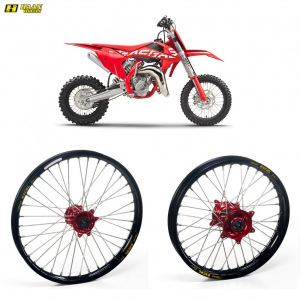 MX sada kol HaanWheels KTM SX65 GasGas MC65 25-.. Excel Black 14x1,6 + 12x1,6 / Red Hub