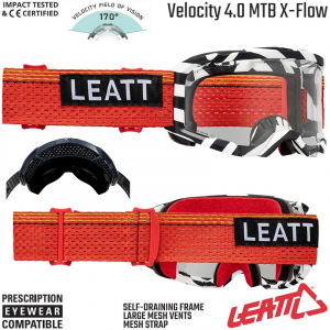 Brýle na kolo LEATT Velocity 4.0 MTB X-Flow Goggle Stripe 2025