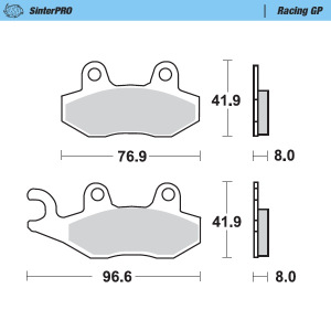 Brzdové destičky MotoMaster Brake Pads 919-12 Suzuki RM 87-95 + LTR Yamaha YZ 90-97 + YFZ450