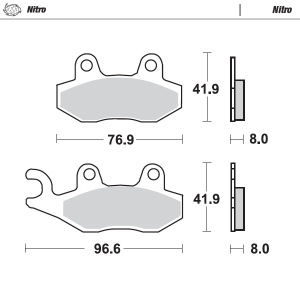 Brzdové destičky MotoMaster Brake Pads 919-21 Nitro Suzuki RM 87-95 + LTR Yamaha YZ 90-97 + YFZ450