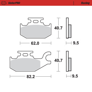 Brzdové destičky MotoMaster Brake Pads Racing 942-11 Bombardier DS650, Yamaha YFM400 / YFM450