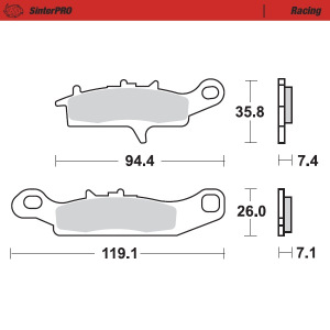 Brzdové destičky MotoMaster Brake Pads 953-11 Kawasaki KFX450/KFX700