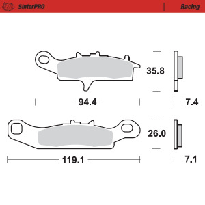 Brzdové destičky MotoMaster Brake Pads 954-11 Kawasaki KFX450/KFX700
