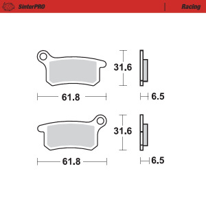 Brzdové destičky MotoMaster Brake Pads 946-11 KTM SX65 02-22 / SX85 04-11