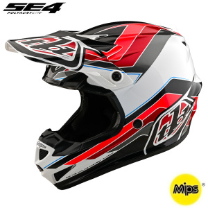 Dětská helma na motokros TroyLeeDesigns SE4 Youth Polyacrylite Block Charcoal Red 2025