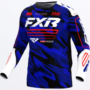 Dětský dres FXR Clutch Jersey Kids Blue Camo Red