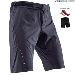 Kraťasy na kolo s vložkou Leatt MTB Trail 1.0 Shorts Black 2025