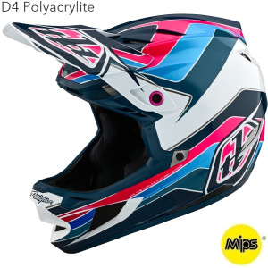 Integrální MTB helma TroyLeeDesigns D4 Polyacrylite Helmet MIPS Block Blue White 2024