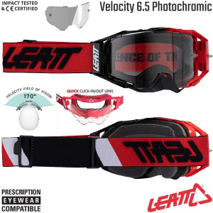 MX brýle LEATT Velocity 6.5 Photochromic Red Light Grey Adaptive