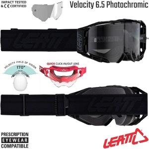 MX brýle LEATT Velocity 6.5 Photochromic Stealth Light Grey Adaptive