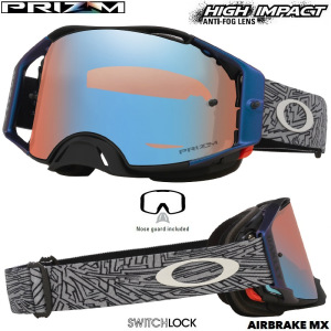 MX brýle Oakley Airbrake MX Grey Strike Prizm Sapphire Goggle