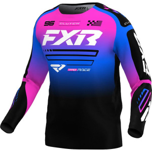 MX dres FXR Clutch MX Jersey Black Blue Pink 2025