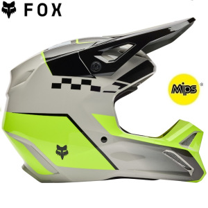 MX helma FOX V1 Collect Helmet Grey Yellow 2026