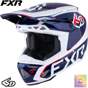 MX helma FXR 6D ATR-3 FIM Helmet White Red Blue 2026