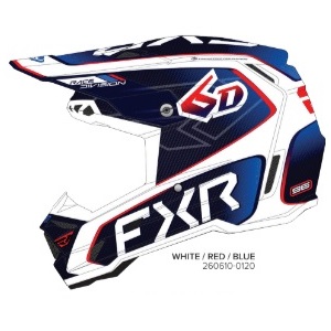 MX helma FXR 6D ATR-3 FIM Helmet White Red Blue 2026