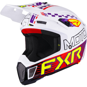 MX helma FXR Clutch Race Div MX Helmet White Purple Red 2026
