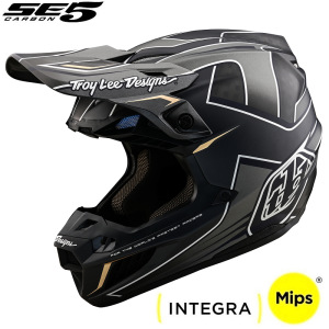 MX helma TroyLeeDesigns SE5 Carbon Helmet Efix Black 2025