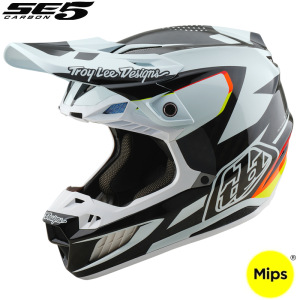 MX helma TroyLeeDesigns SE5 Carbon Helmet Optic Black 2025