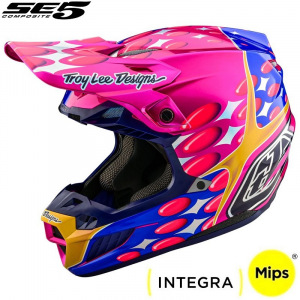 MX helma TroyLeeDesigns SE5 Composite Helmet Blurr Pink 2024