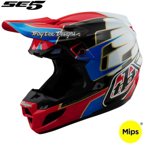 MX helma TroyLeeDesigns SE5 Composite Helmet Speed Red 2025