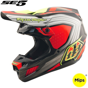 MX helma TroyLeeDesigns SE5 Composite Helmet Stripes Black Infra Red 2026