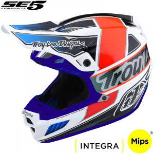 MX helma TroyLeeDesigns SE5 Composite Helmet Team Orange Blue