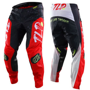 MX kalhoty TroyLeeDesigns GP PRO Pant Partical Black Glo Red