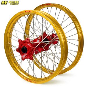 MX sada kol HaanWheels Honda CR250 95-99 CR500 95-01 Excel Gold 21x1,6 + 19x2,15 / Red Hub