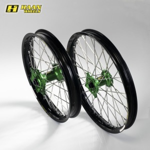 MX sada kol HaanWheels Kawasaki KX85 97-.. - Excel Blk 19x1,4 + 16x1,85 / Green Hub