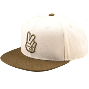 Pánská čepice TroyLeeDesigns Peace Flat Bill SnapBack Hat Vintage White Olive