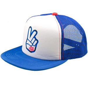 Pánská čepice TroyLeeDesigns Peace Out Trucker SnapBack Hat White Blue