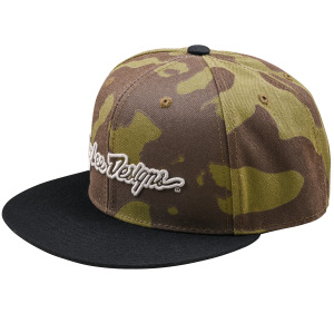 Pánská čepice TroyLeeDesigns Signature Flat Bill SnapBack Hat Olive Camo