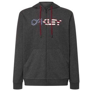 Pánská mikina Oakley Teddy Full Zip Hoodie Dark Grey Heather American Flag