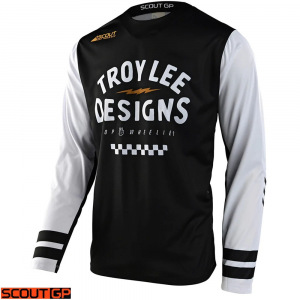 Pánský dres TroyLeeDesigns GP Scout Off-Road Jersey Ride On Black White 2024