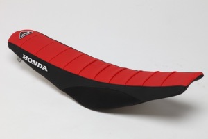 Potah sedla BudRacing Seat Cover FullTraction Honda CRF250R 04-09 RedBlack Honda logo