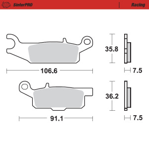 Přední brzdové destičky MotoMaster Brake Pads 959-11 Yamaha Raptor 250
