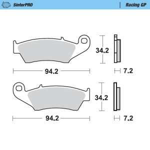 Přední brzdové destičky MotoMaster Brake Pads Front Racing 934-12 Honda Yamaha Suzuki Kawasaki