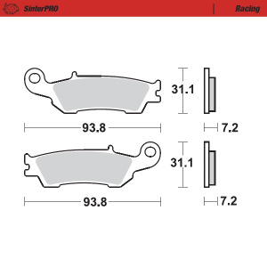 Přední brzdové destičky MotoMaster Brake Pads Front Racing 949-11 Yamaha YZ / YZF / WRF