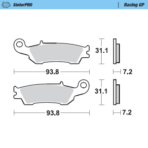 Přední brzdové destičky MotoMaster Brake Pads Front Racing GP 949-12 Yamaha YZ / YZF / WRF