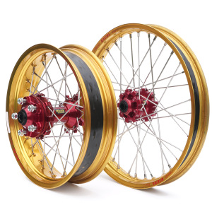 Sada kol HaanWheels Ducati DesertX - Excel Gold 21x1,85 + 18x2,50 / Red Hub
